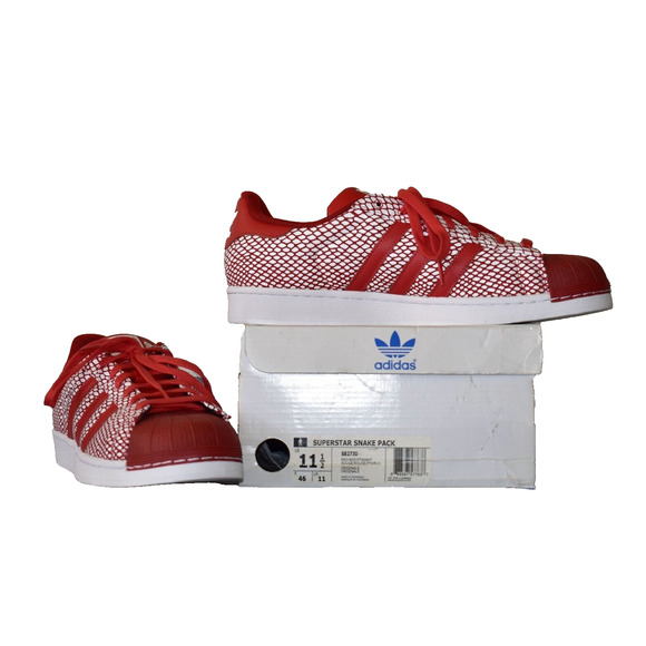 adidas Other - B2 NIB ADIDAS SUPERSTAR SNAKE PACK Originals Red/White Shoes S82730 Size 11.5